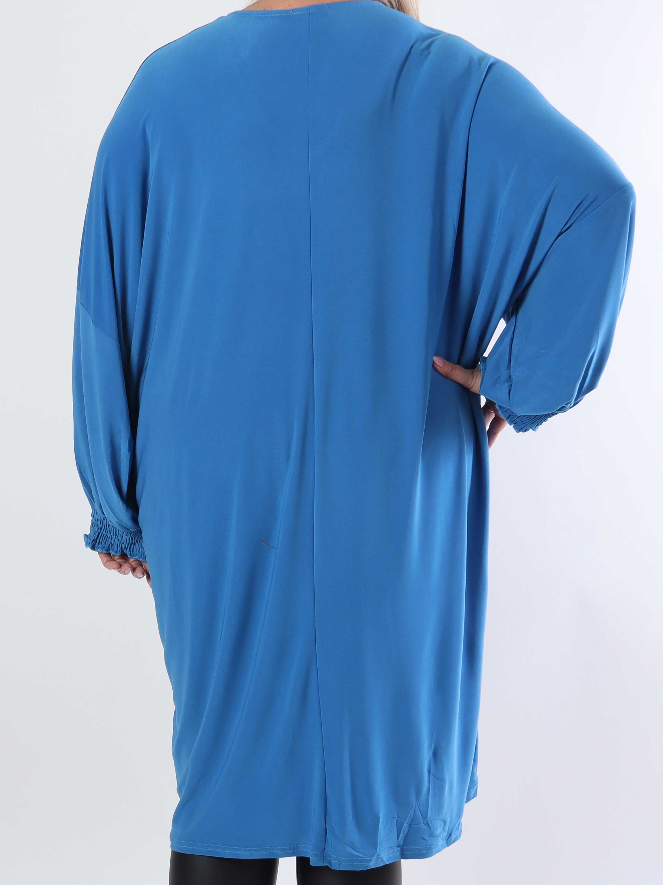 Azmina Plain L/S - Tunikaklänning i plus size med resår och lös passform